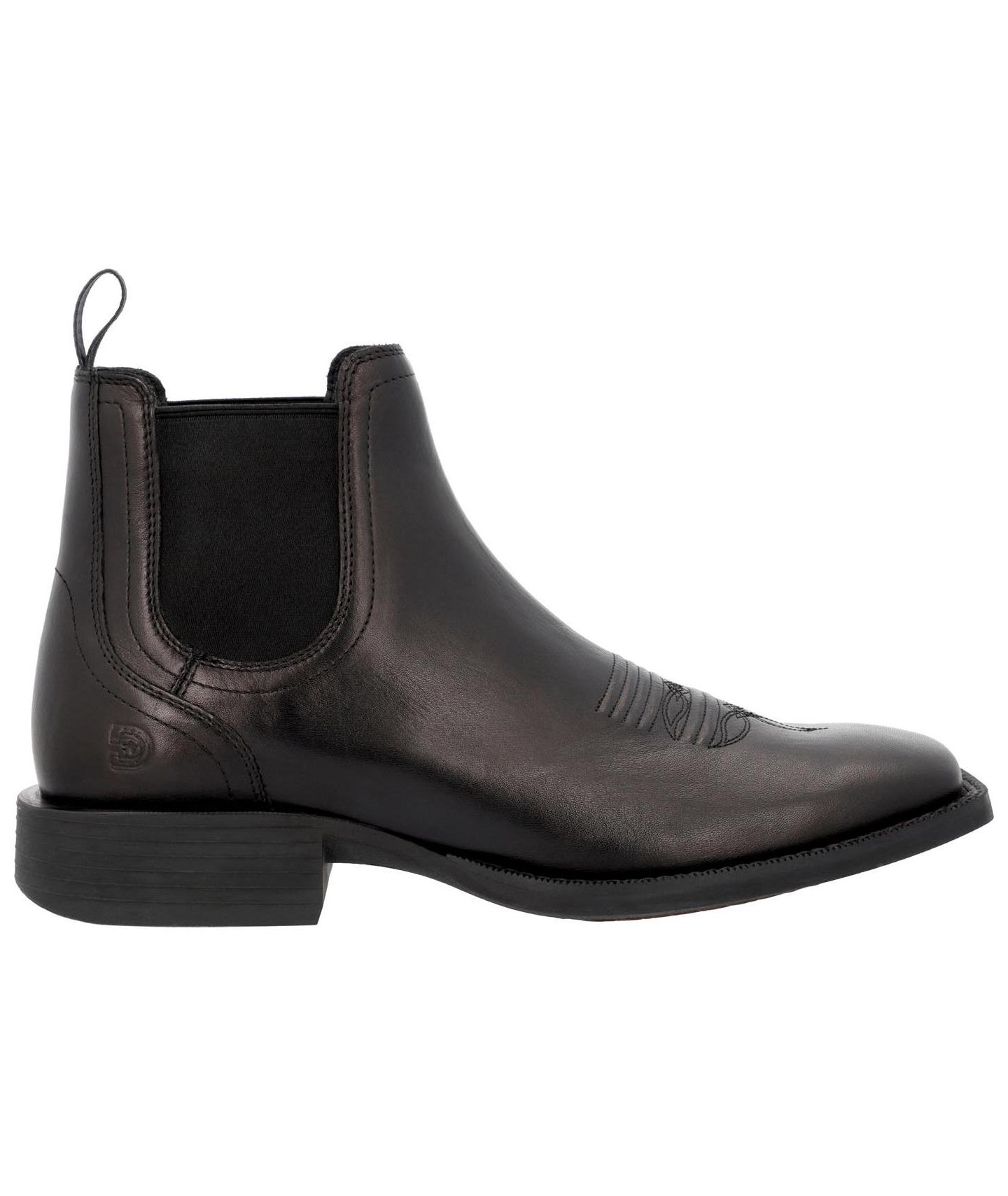 Мужские ботинки Durango Shyloh Full-Grain Leather Square Toe Chelsea, цвет: Полированный чёрный оникс — фото 2
