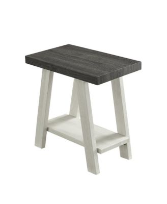 Ethens Contemporary Two-Tone Wood Shelf Side Table