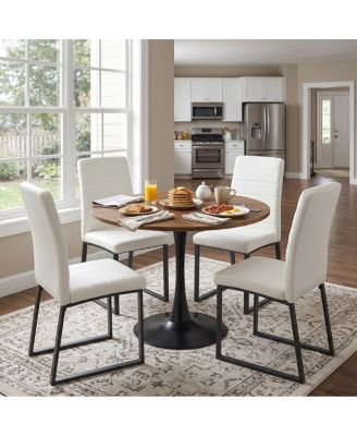  31.5 Inch Round Dining Table and 4 Chairs Set