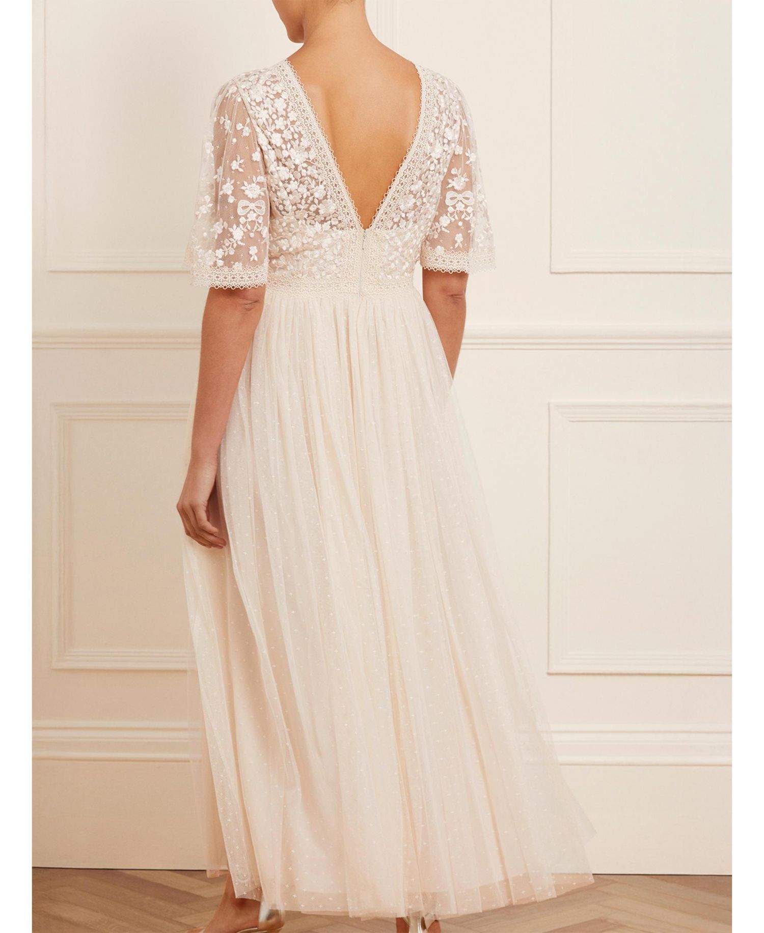 Women's Celestia Floral-Embroidered Short-Sleeve Maxi Dress