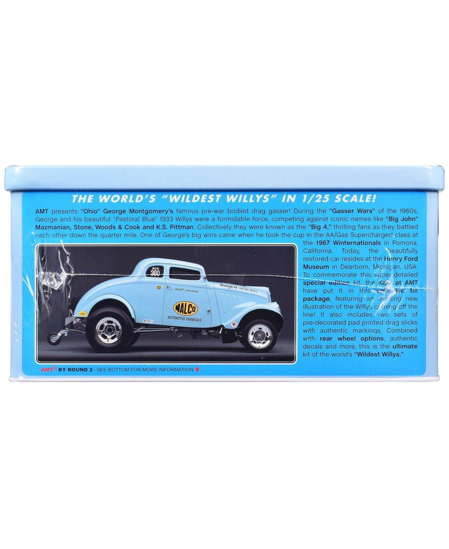 Детские конструкторы AMT 1933 Willys Gasser Ohio George 1/25 115-Piece Plastic Model Kit, Ages 14+, цвет: Разноцветный — фото 2