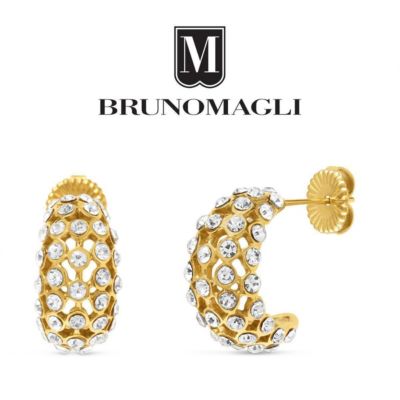 Crystal Gold-Tone Constanza Hoop Earrings