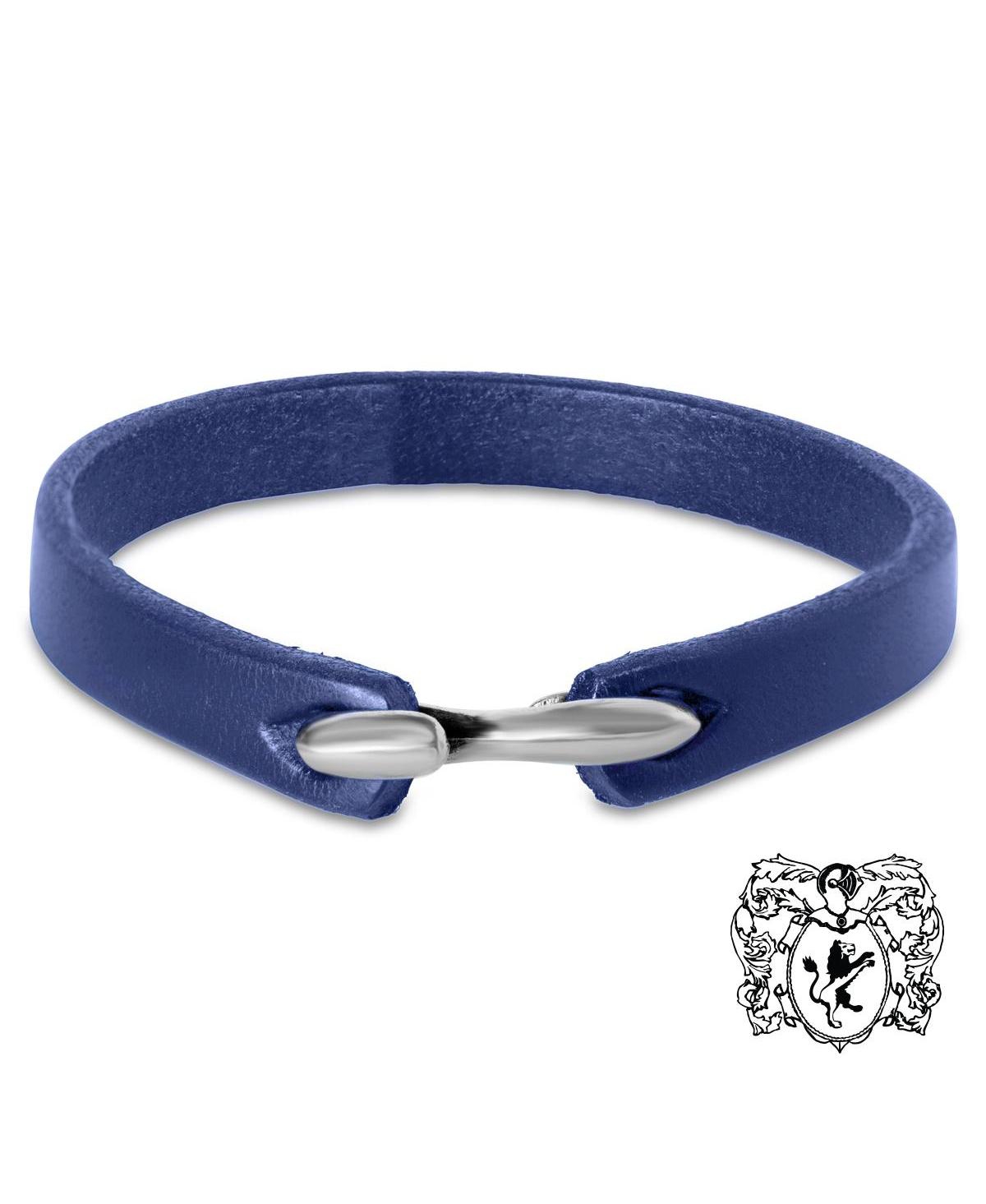 Bruno Magli Men's Refined Genuine Leather and Stainless Steel Bracelet, 8"