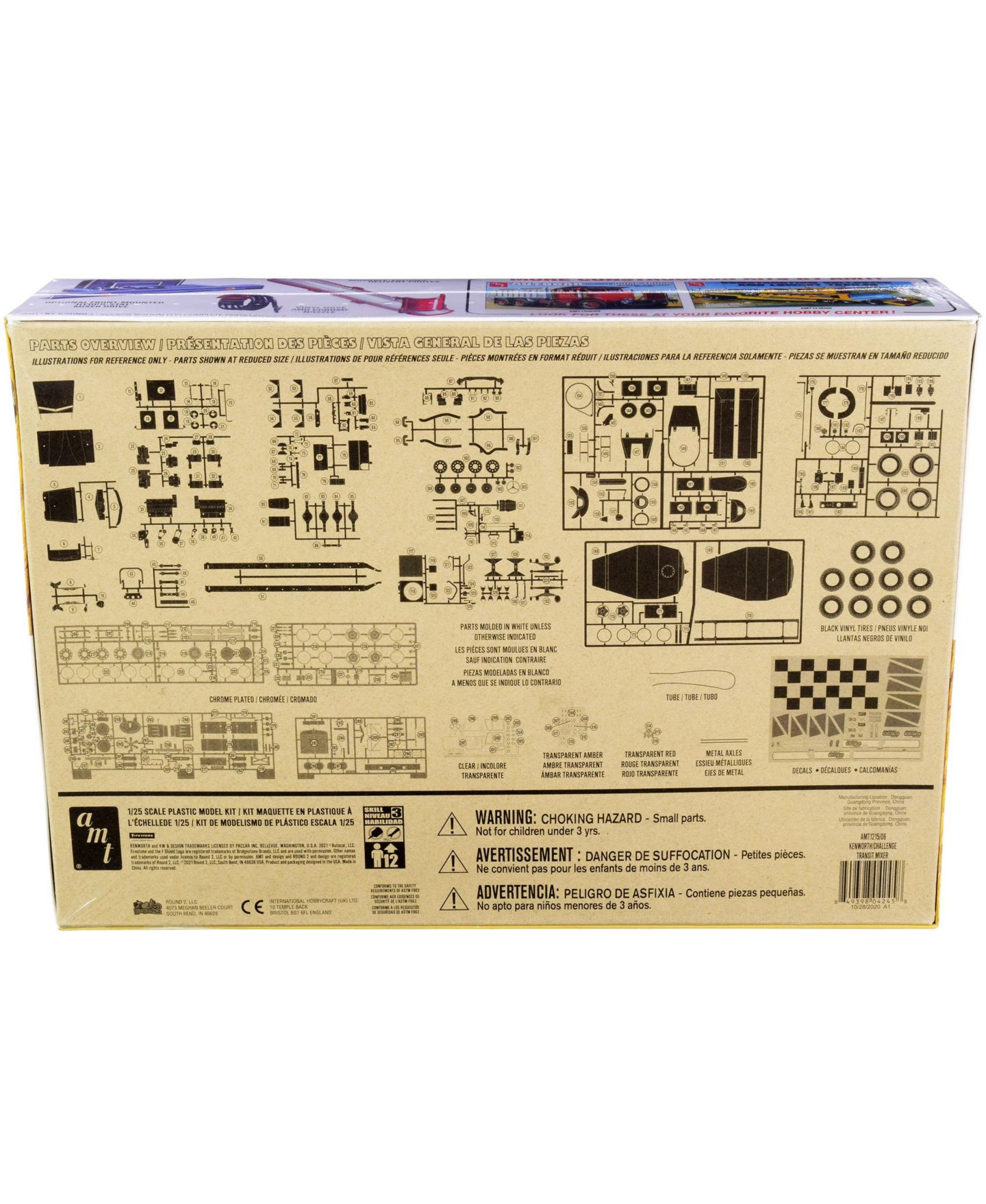 Детские игрушки AMT 1/25 Scale Kenworth/Challenge Transit Cement Mixer Truck Rotating Mixer Drum Model Kit — фото 4