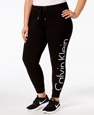 Calvin Klein Performance Logo French Terry Jogger Pants - Pants - Plus Sizes - Macy's