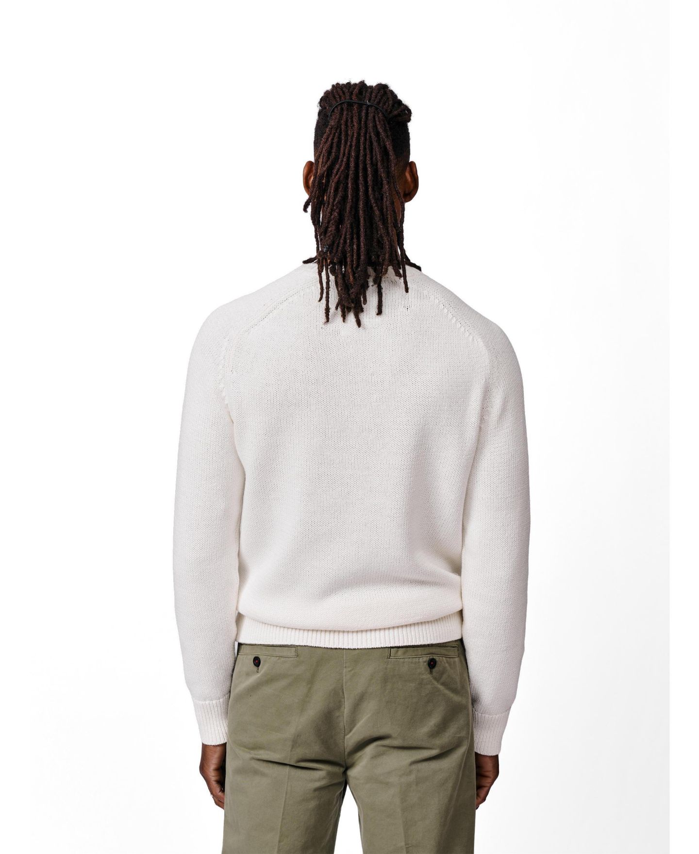 Мужской свитер Aubin Lacey Long-Sleeve Cotton-Linen Blend Regular-Fit, цвет: Экрю — фото 3