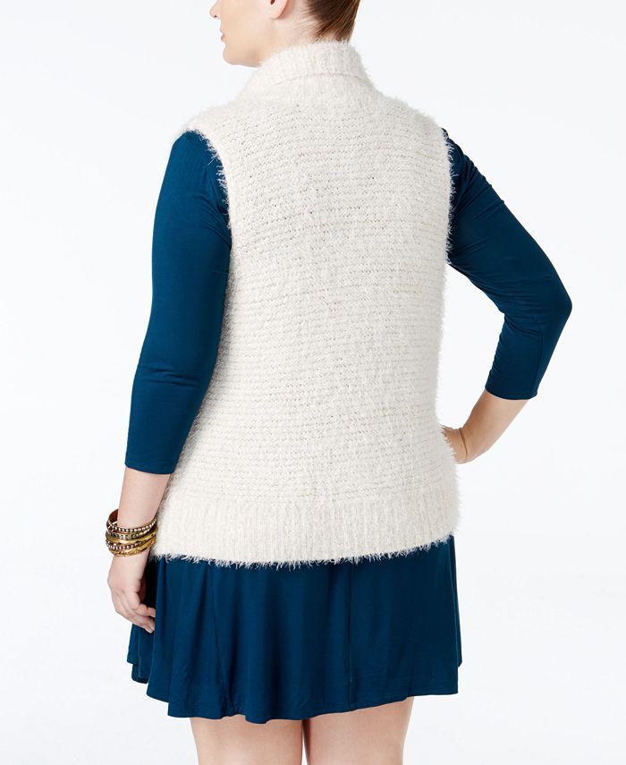 Style & Co Plus Size Eyelash Ribbed Vest, Created for Macy's - Macy's