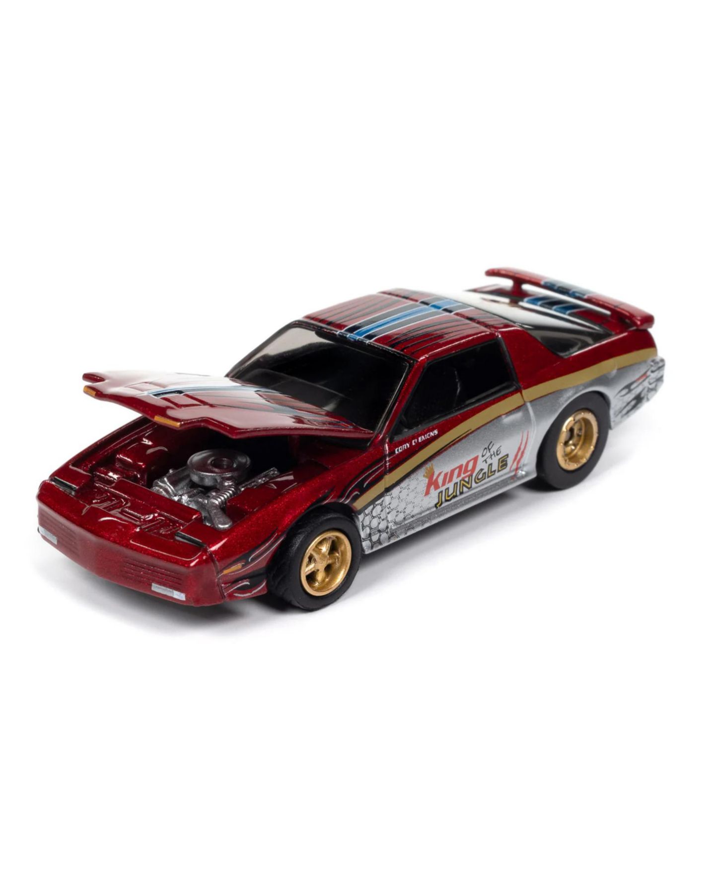 Детская игрушка Johnny Lightning 1/64 Scale 1987 Pontiac Firebird GTA King of the Jungle Muscle Cars USA Opening Hood Die-Cast Model Car — фото 3