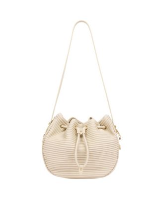 Women's Haywood 3D Horizon Pleated Bucket Shoulder Bag with Drawstring Closure