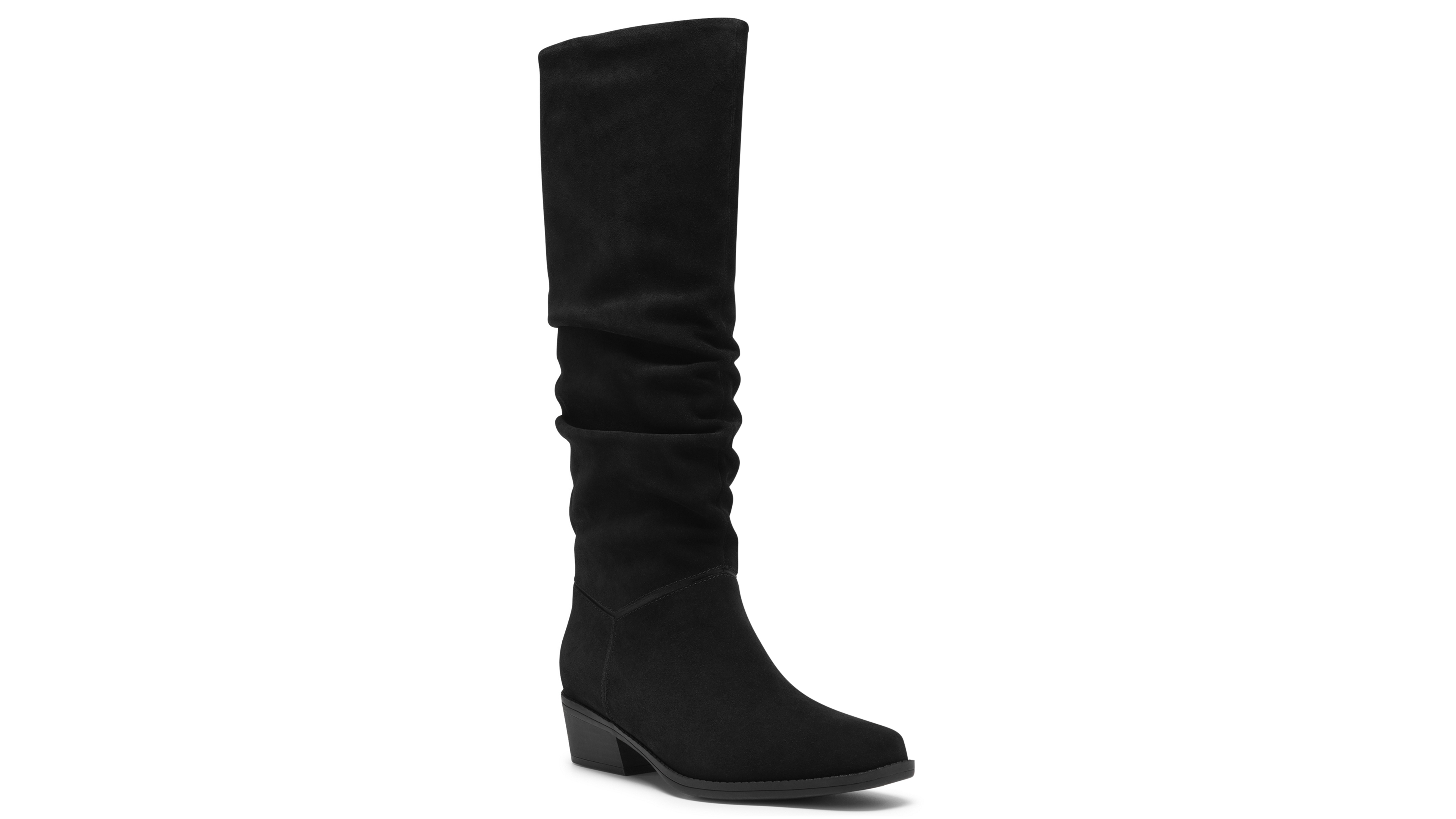 Clarks Danyelle Rose Knee High Square-Toe Suede Boots
