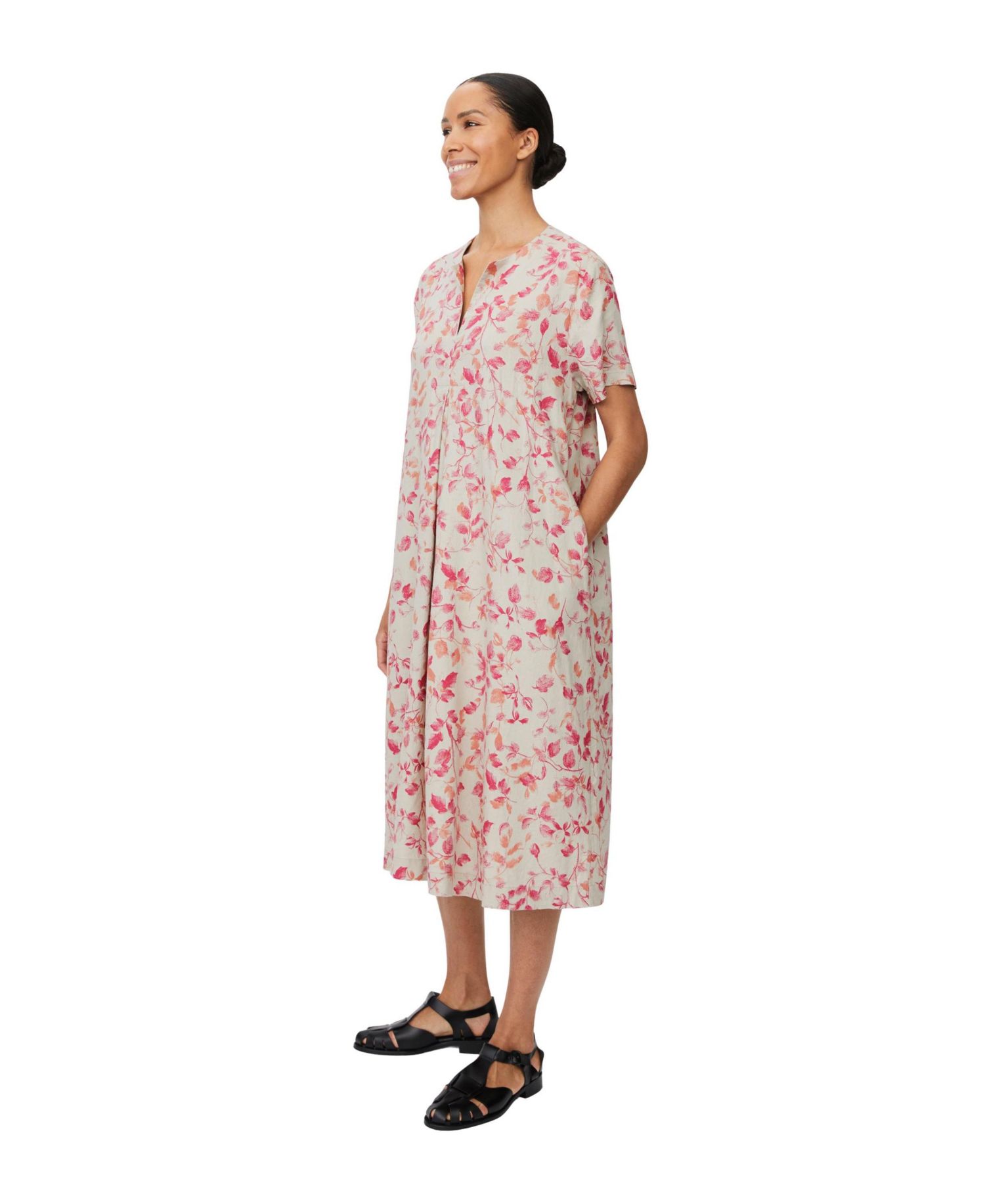 Women's MaNipani Floral-Print Midi V-Neck Dress