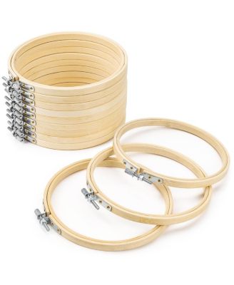 12 Pack Round Embroidery Hoops Adjustable Screw Craft Sewing Supplies