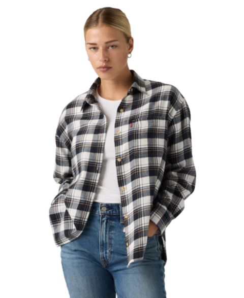 Женская рубашка Levi's Nash Plaid Flannel, цвет: Клетчатый антрацитовый
