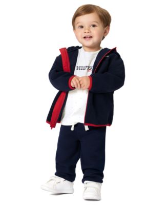 Baby Boys' Long-Sleeve Zip-Up Hooded Jacket, T-Shirt and Joggers, 3-Piece Set
