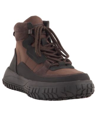 Men's Nordura Lug Sole Round-Toe Nubuck Leather & Suede Trim Boots