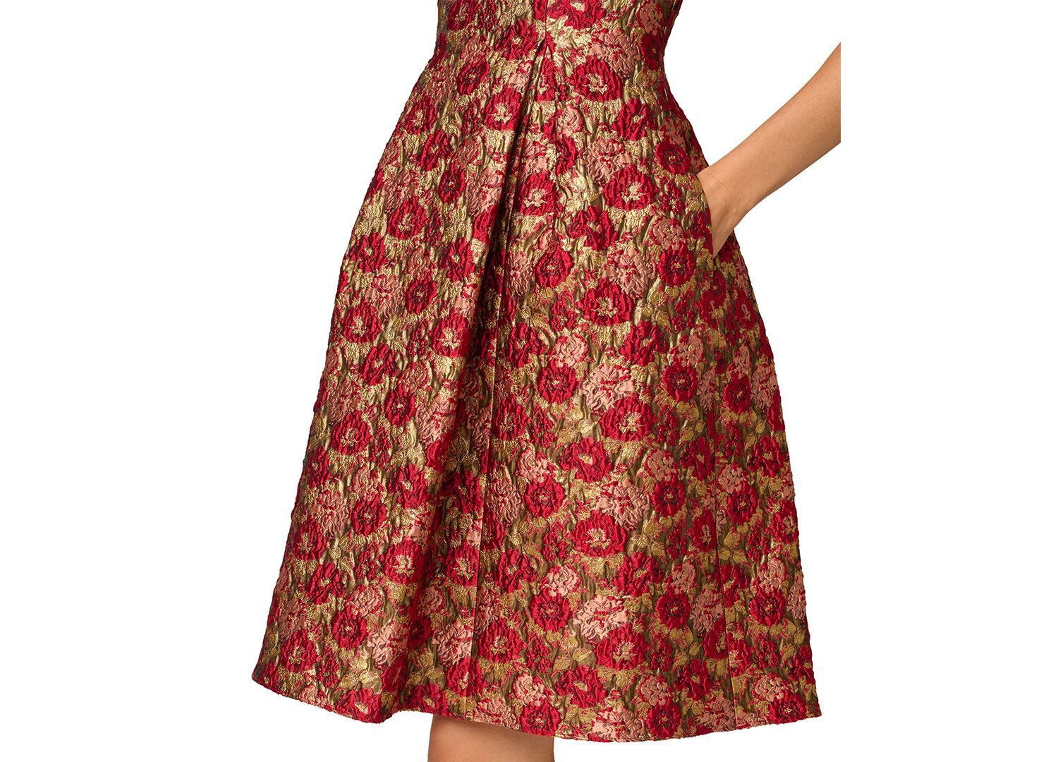 Women's Floral Jacquard Fit & Flare Short Dress