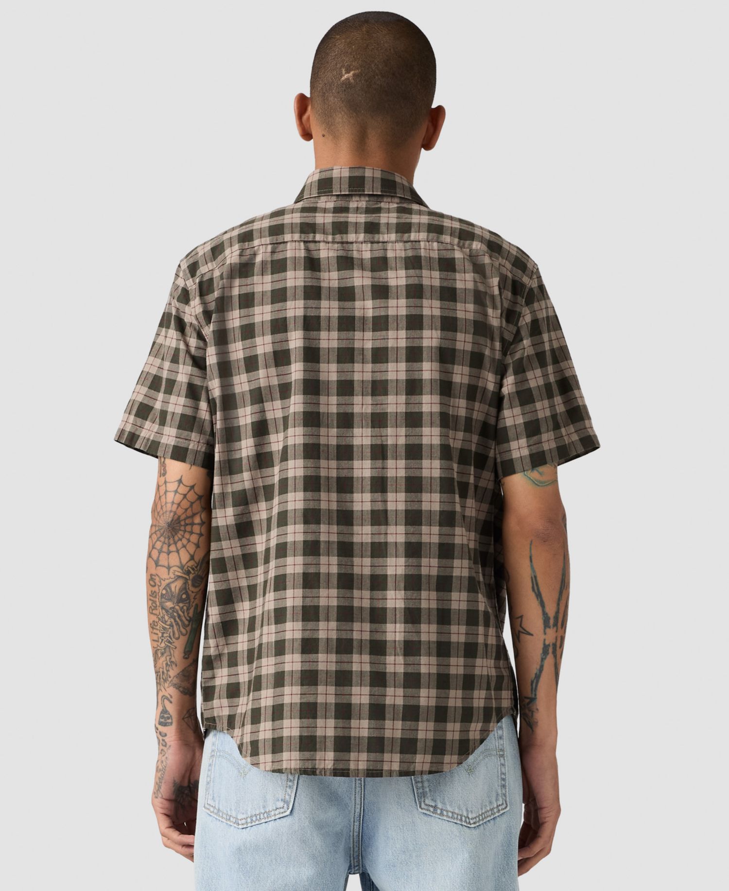 Men's Point Collar Short-Sleeve Regular-Fit Cotton Shirt
