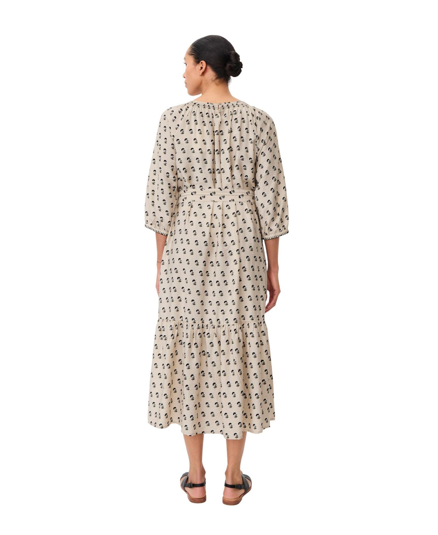 Women's Gathered Neck Midi Dress