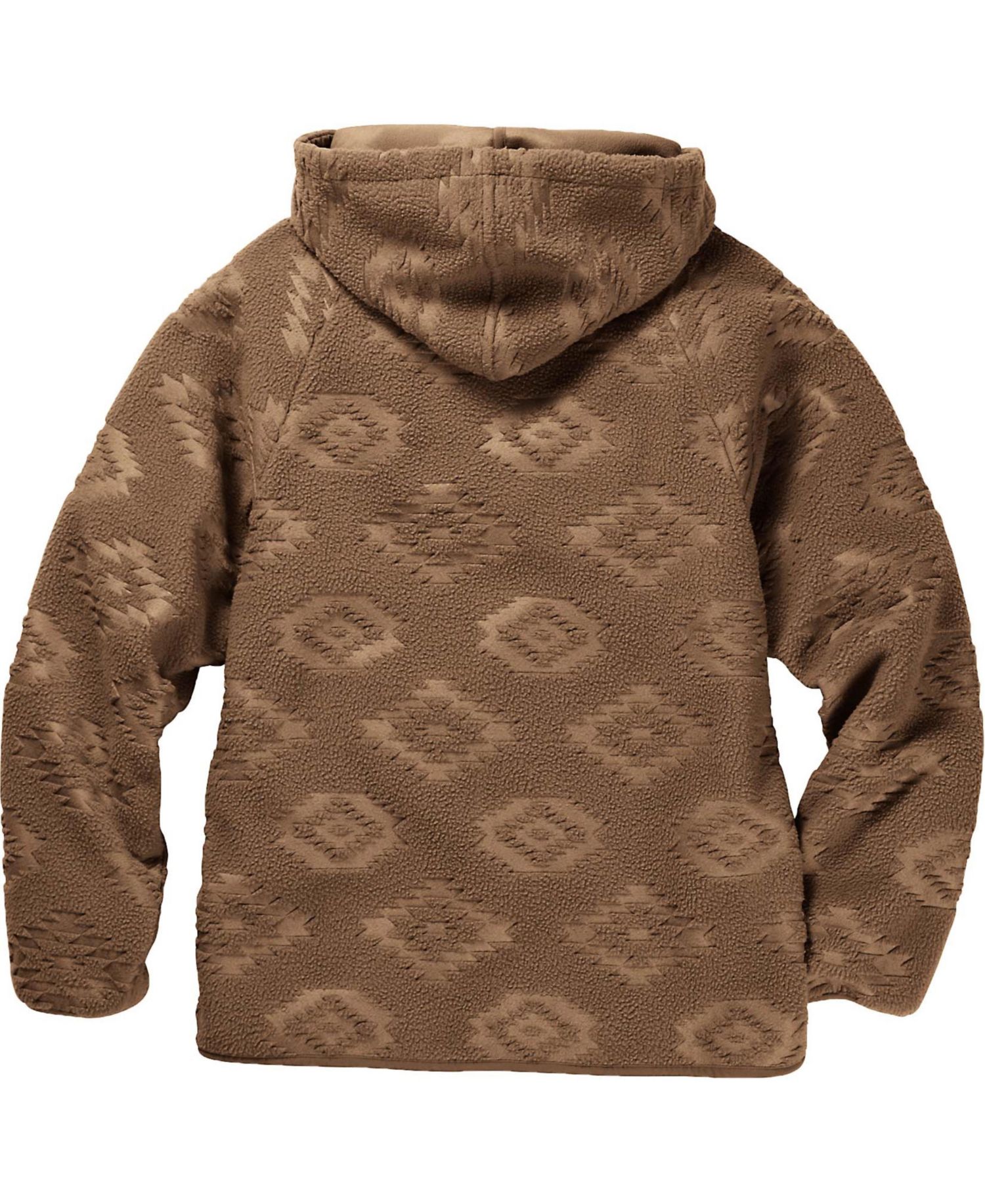 Women's Embossed Snap Front Fleece Hooded Jacket