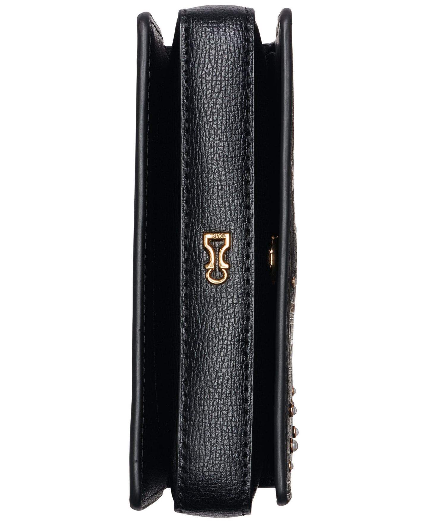 Женская сумка KARL LAGERFELD PARIS Ikons Book Mini Leather Crossbody Handbag, цвет: Чёрный / Золотой — фото 5