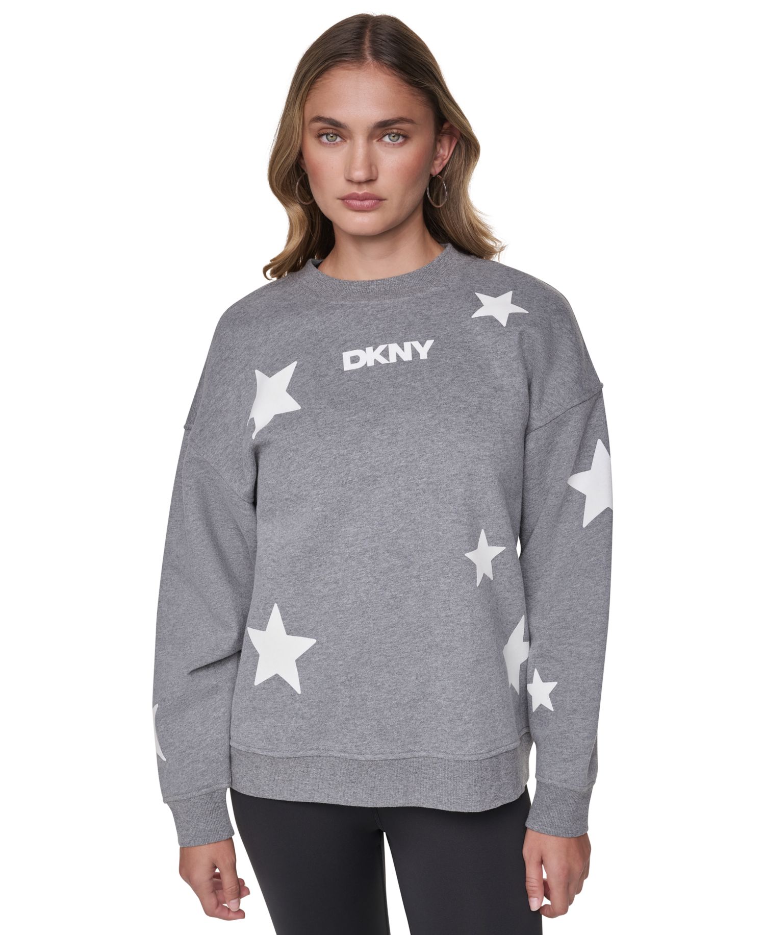 Women's Scattered Flocked Star Tribeca Long-Sleeve Cotton-Blend Pullover