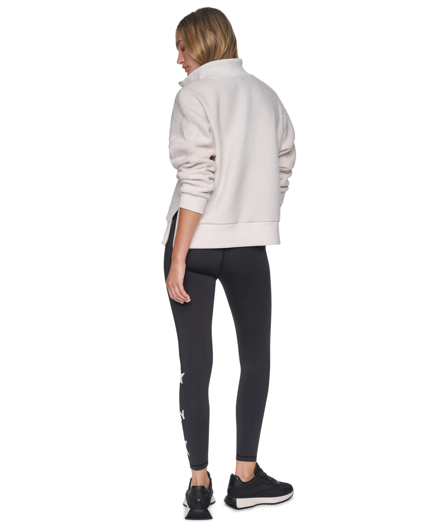 Женский свитер DKNY Sport Sherpa Mock Neck Half-Zip Pullover, цвет: Сливочный — фото 10