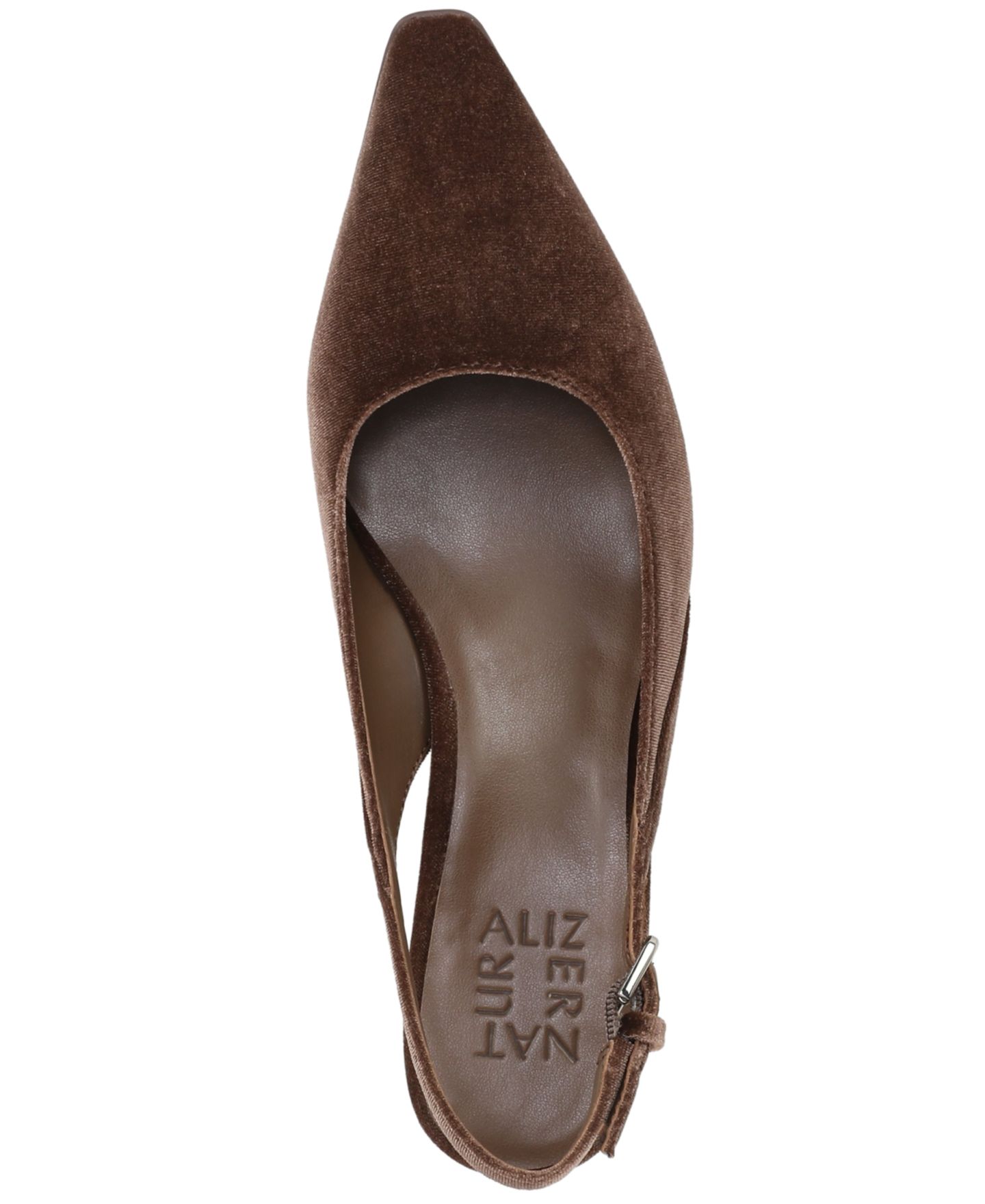 Женские туфли Naturalizer Tansy Slingback Snip-Toe Flared, цвет: Коричный коричневый бархатный — фото 4