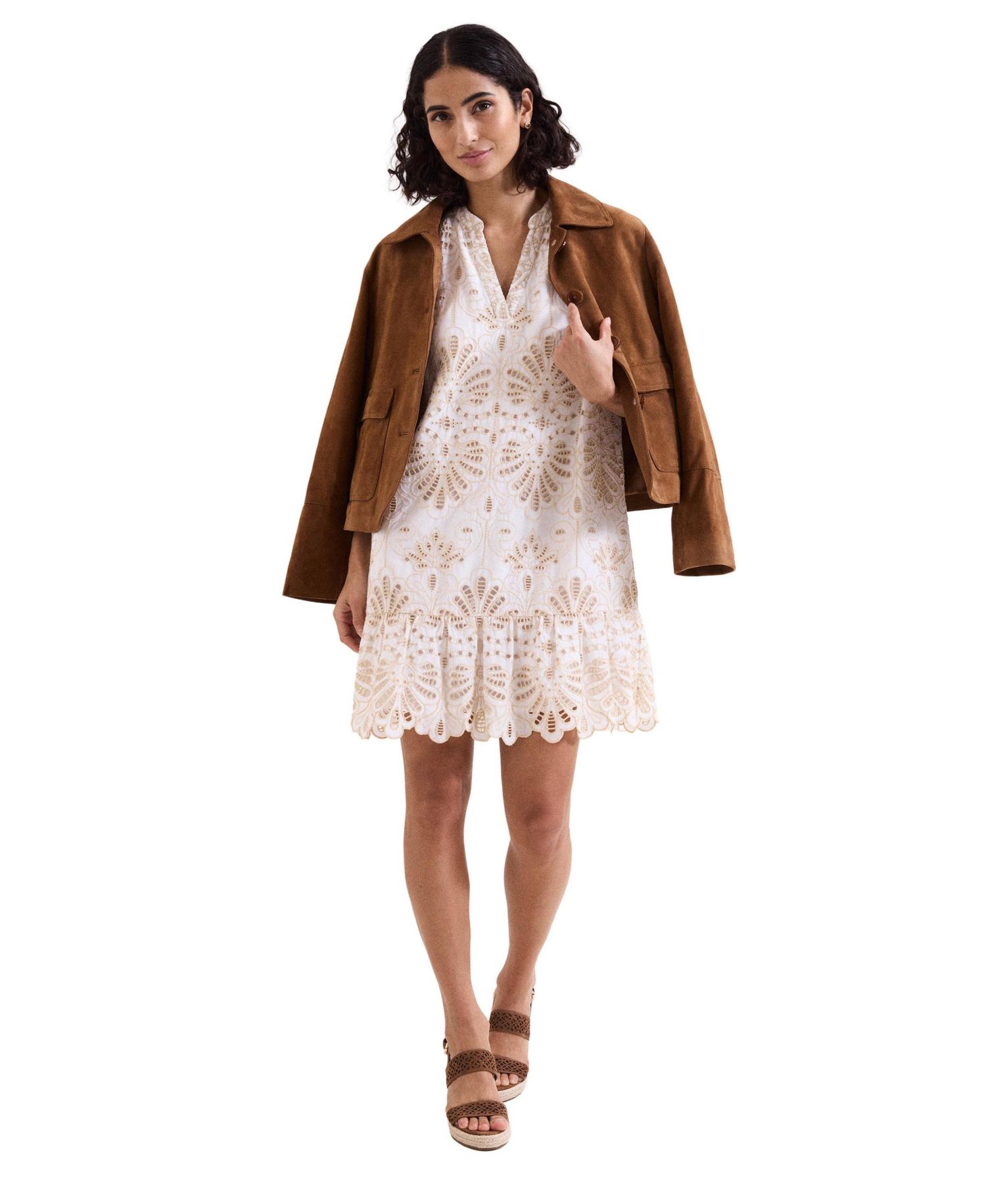 Women's Liliana Puff-Sleeve V-Neck Floral Mini Dress