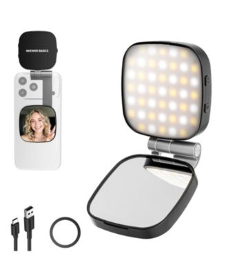 Magnetic Ring Light Adjustable Color Temperature and Mirror for MagSafe iPhone 16, 15, and 14 series, iPad Pro