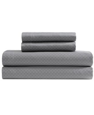 Emblem 300-Thread Count Printed Sateen 4-Piece Sheet Sets