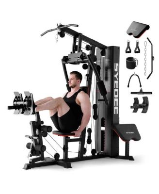 All-in-One Home Gym System with Folding Chest Press – 90 Exercises in One Space-Saving Machine