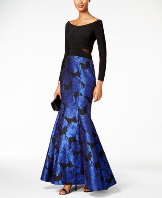 Robe De Bal Deux Pièces Xscape En Satin Floral Noir - Taille 4 - Neuve Sans étiquettes