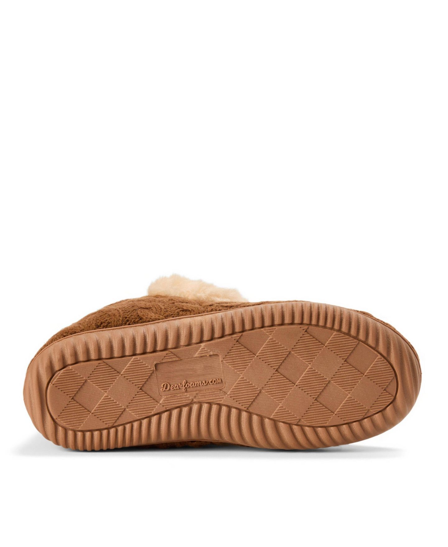 Женские тапочки Dearfoams Moritz Cable-Knit Round-Toe Bootie Slipper, цвет: Каштановый вязаный — фото 5