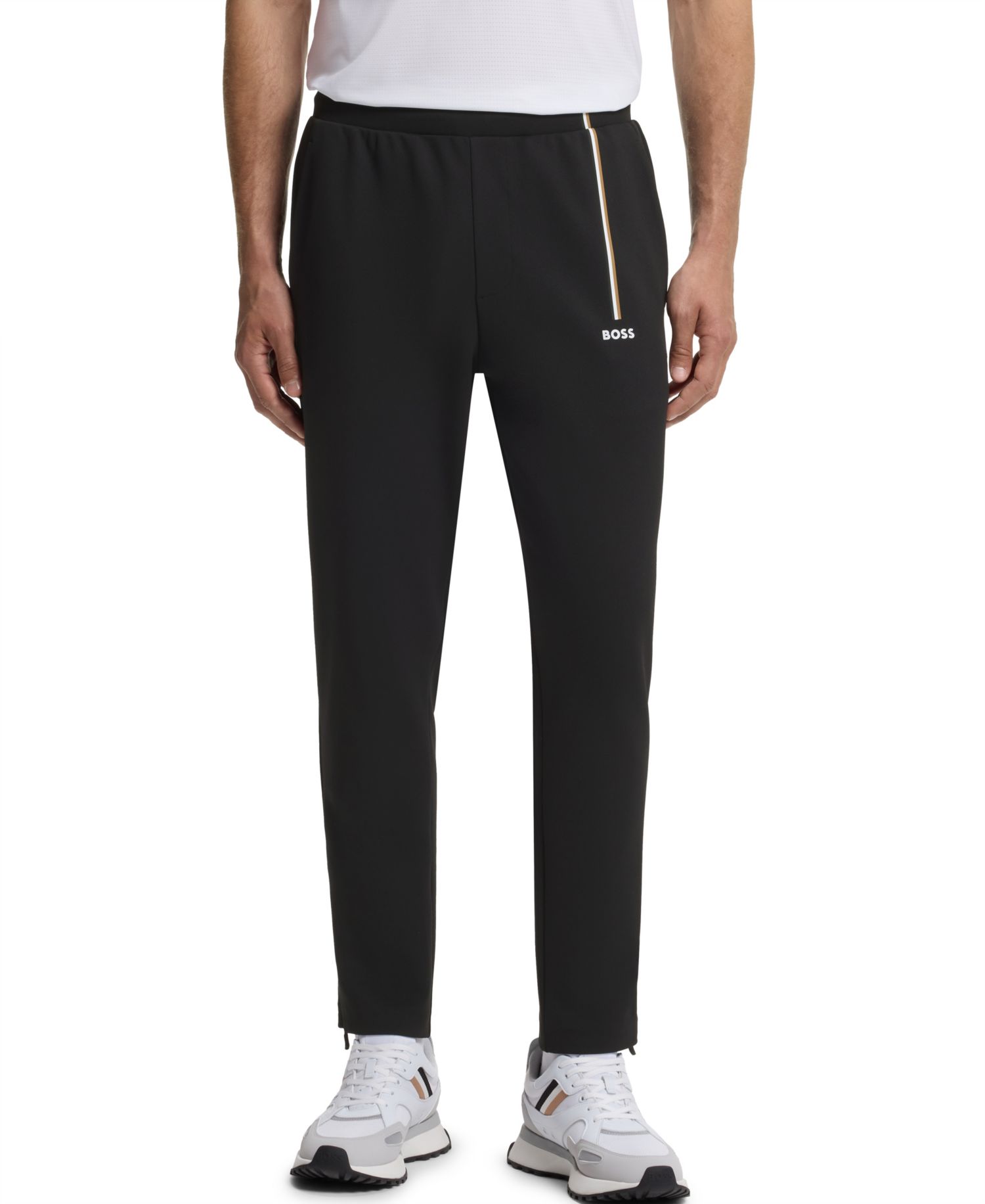 Men's Spin Long Stretch Regular-Fit Gabardine Track Pants