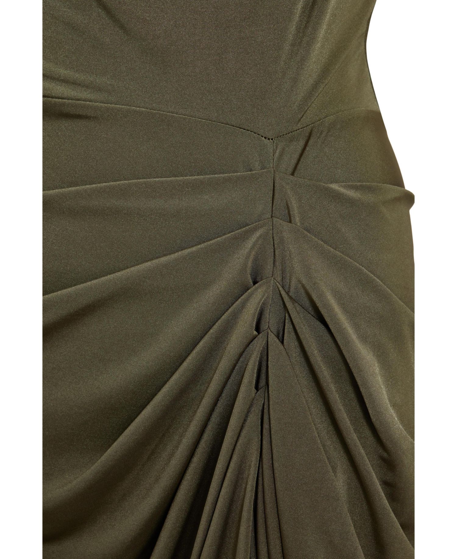 Women's Cowl Neck Ruched Hardware Midi Dress