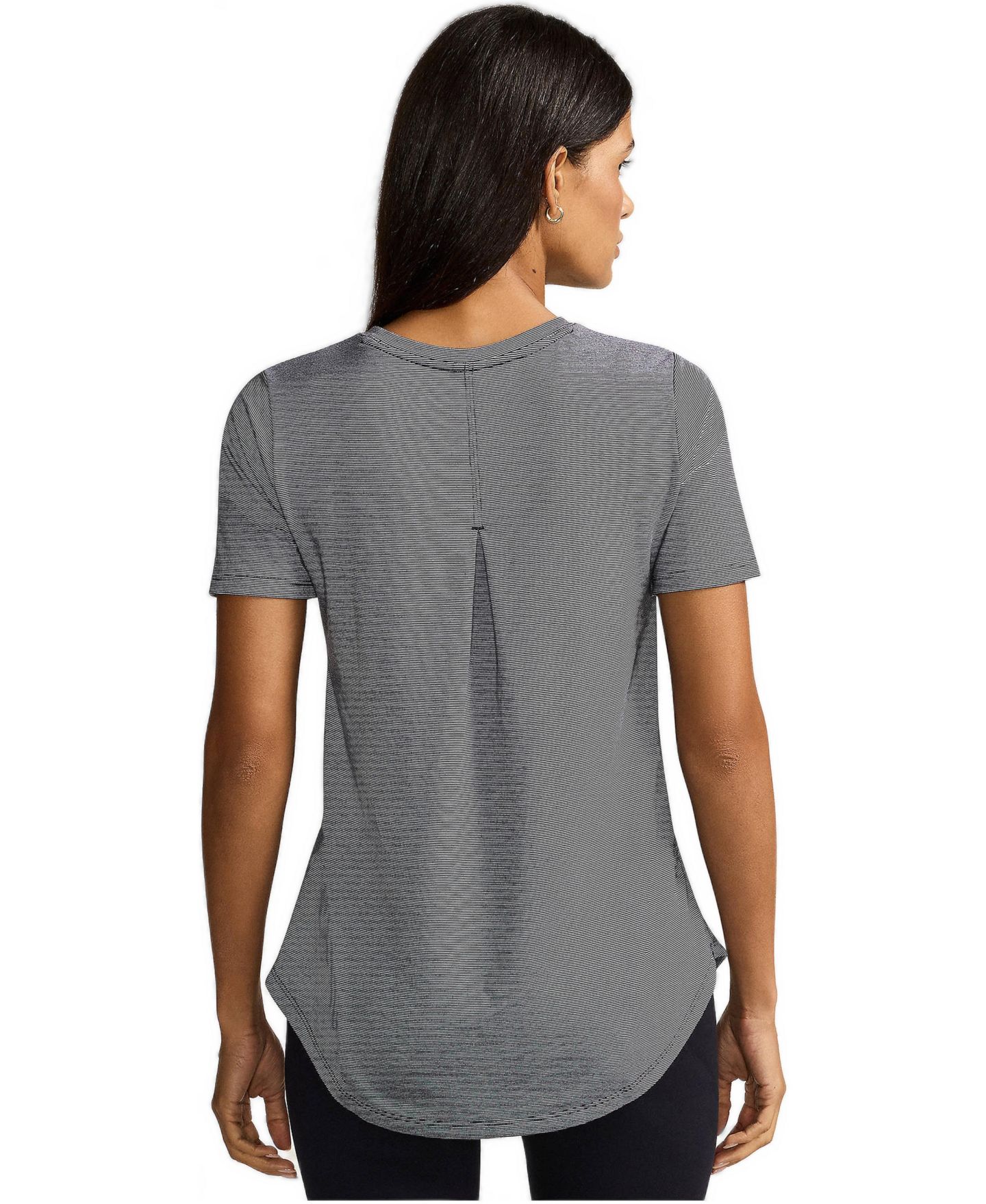 Женская футболка Lands' End Short Sleeve Cooling Performance Tunic, цвет: Чёрный — фото 2