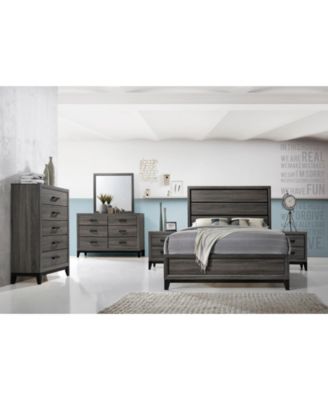 6-Piece Bedroom Set - King Size Bed with Dresser, Mirror, Chest and 2 Nightstands