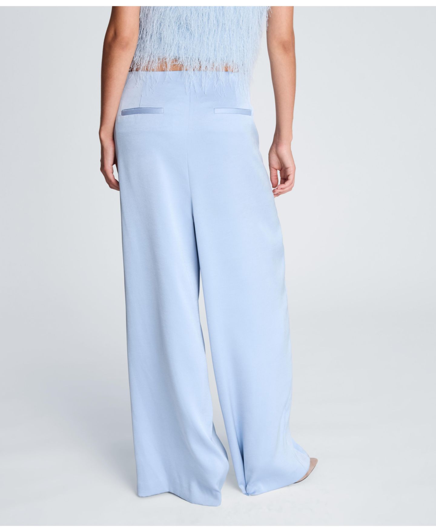 Женские брюки Kenneth Cole High-Rise Wide-Leg Triple-Pleat, цвет: Синий — фото 5