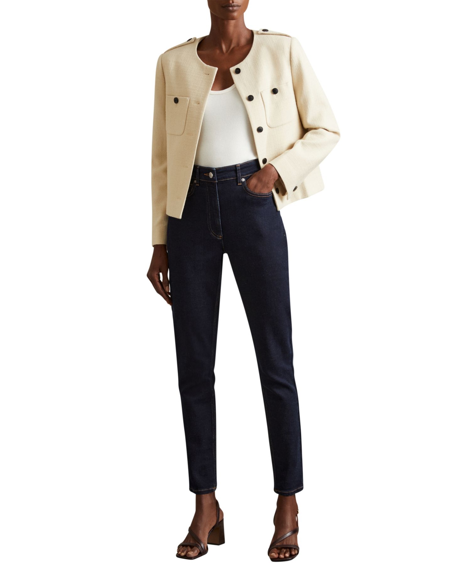 Petite Hattie High-Waisted Dark Rinse Jeans