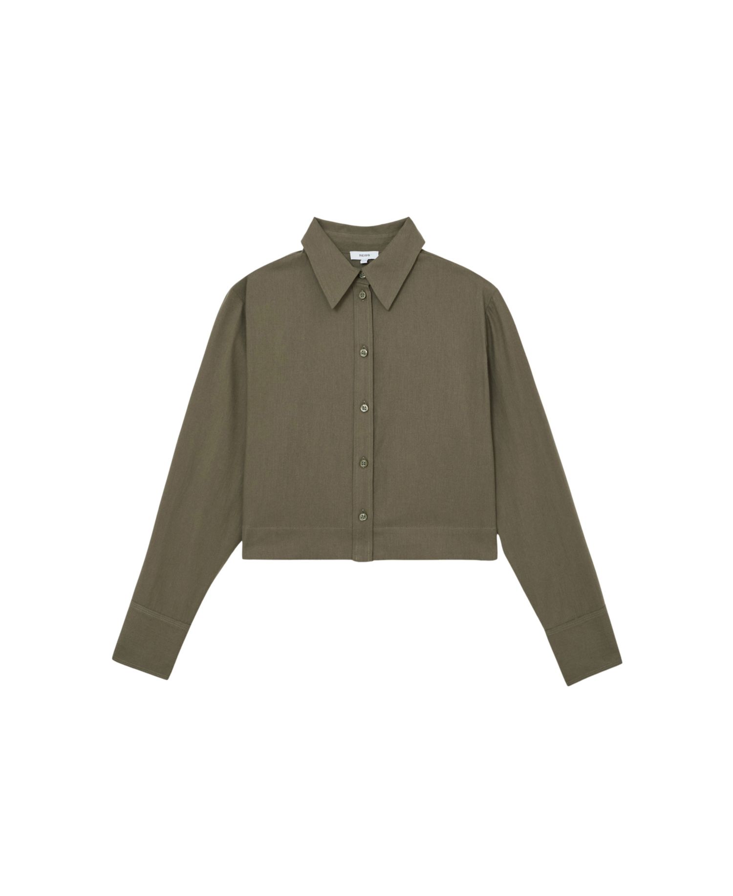 Women's Caylan Long-Sleeve Cropped Button-Up Shirt