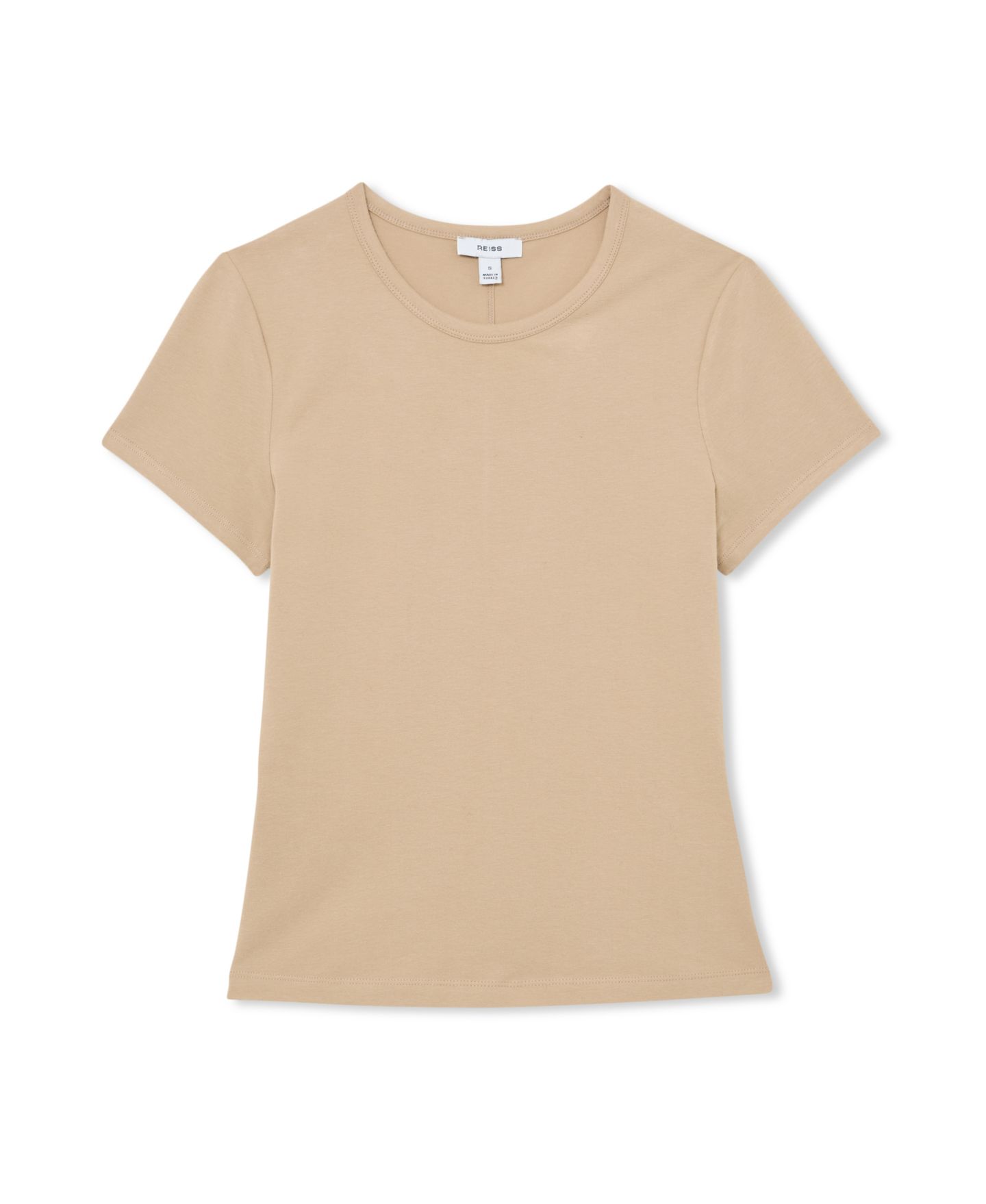 Женская футболка REISS Jolie Short-Sleeve Crewneck Cotton-Blend, цвет: Нейтральный — фото 4