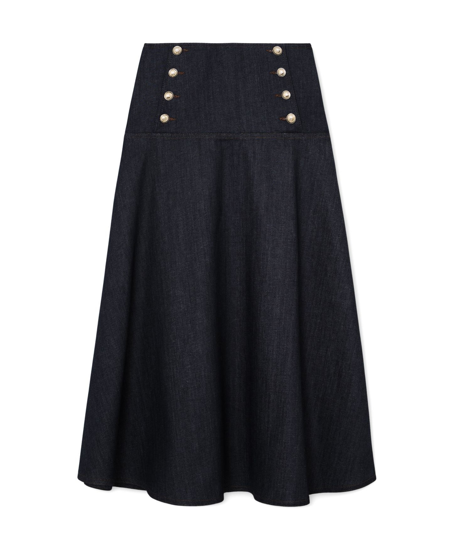 Женская юбка REISS Skylar Denim A-Line Midi, цвет: Тёмный синий — фото 5