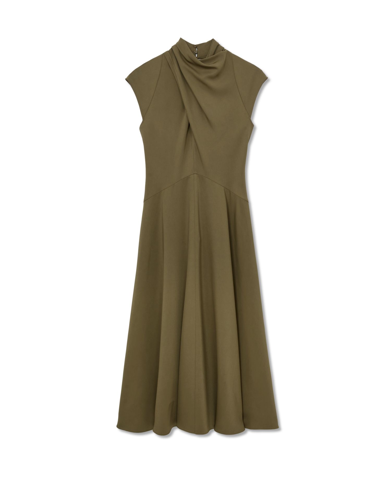 Women's High-Neck A-Line Sleeveless Midi Dress