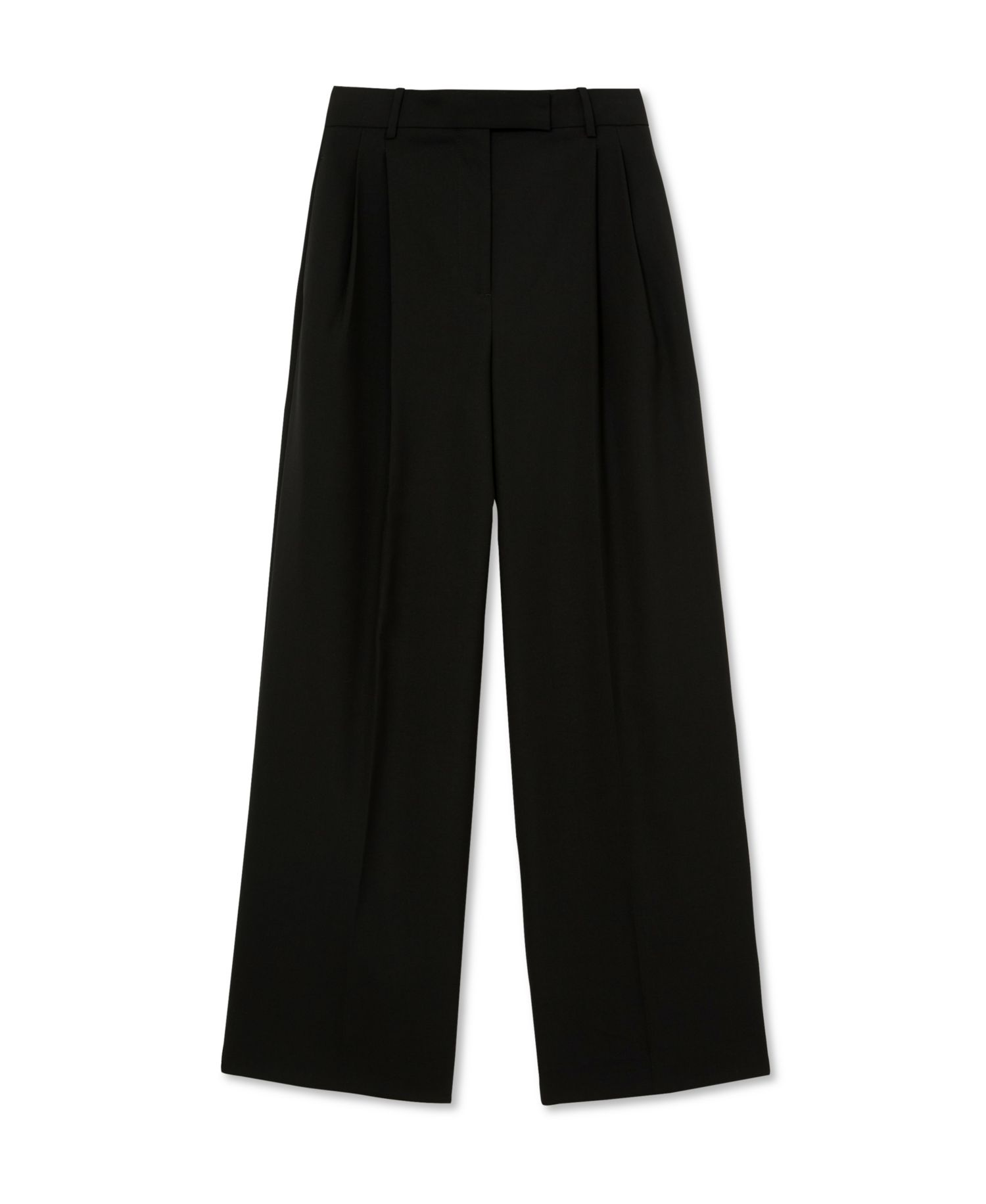 Women's Pleated Wide-Leg Wool-Blend Trousers