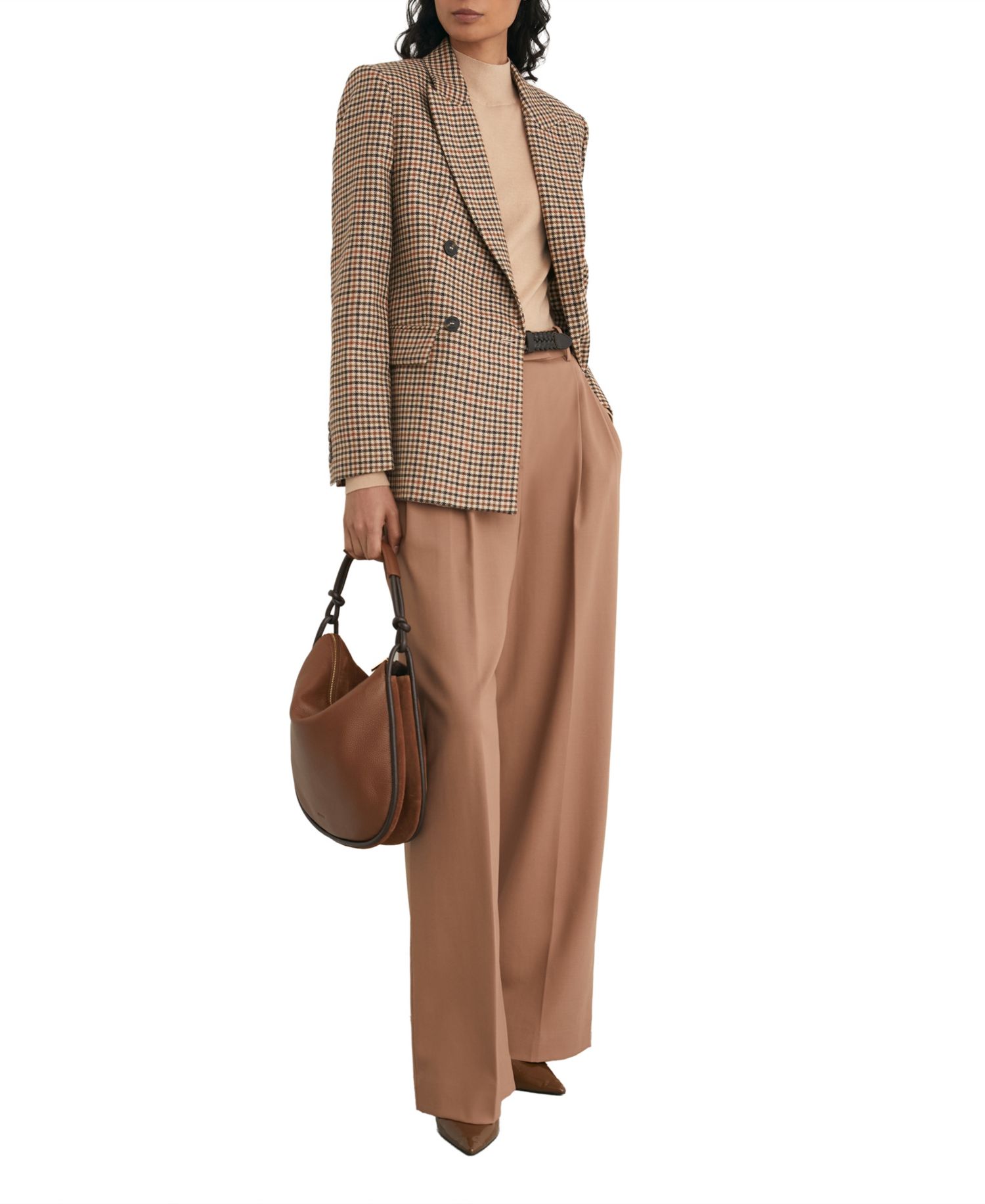 Women's Willow Double-Breasted Wool Check Blazer