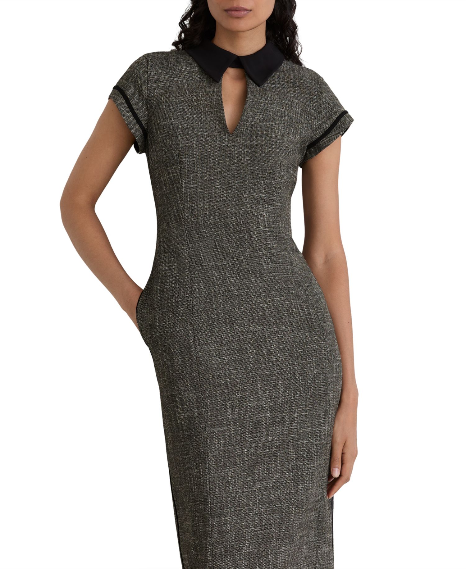Women's Ava Collared Cap-Sleeve Tailored Midi Dress