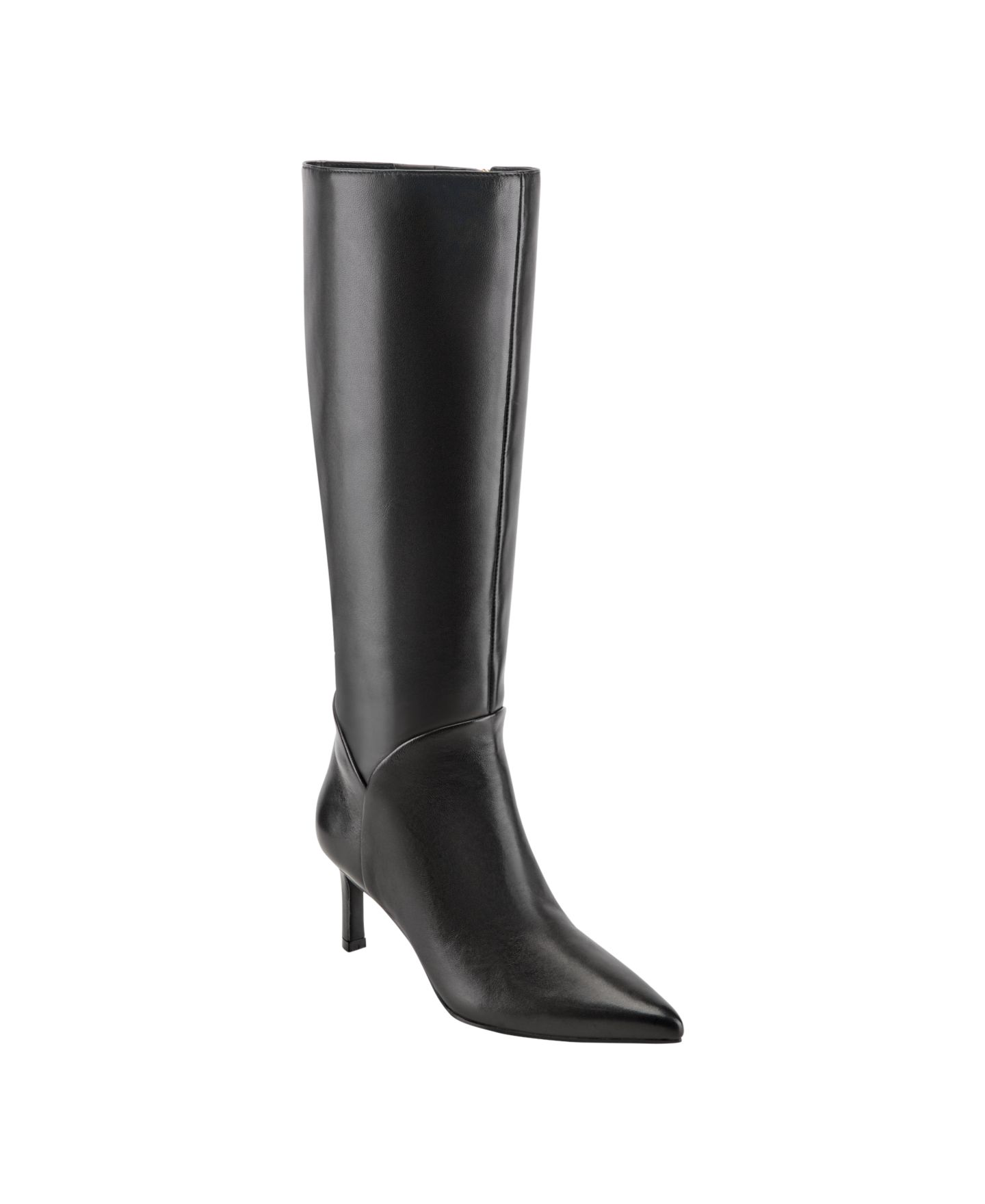 Женские ботинки Marc Fisher Lorne Tall Kitten Heel Dress Boots, цвет: Чёрный кожаный — фото 1