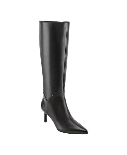 Женские ботинки Marc Fisher Lorne Tall Kitten Heel Dress Boots, цвет: Чёрный кожаный