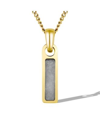 Men's Birthstone Tag Necklace - Gold Pendant
