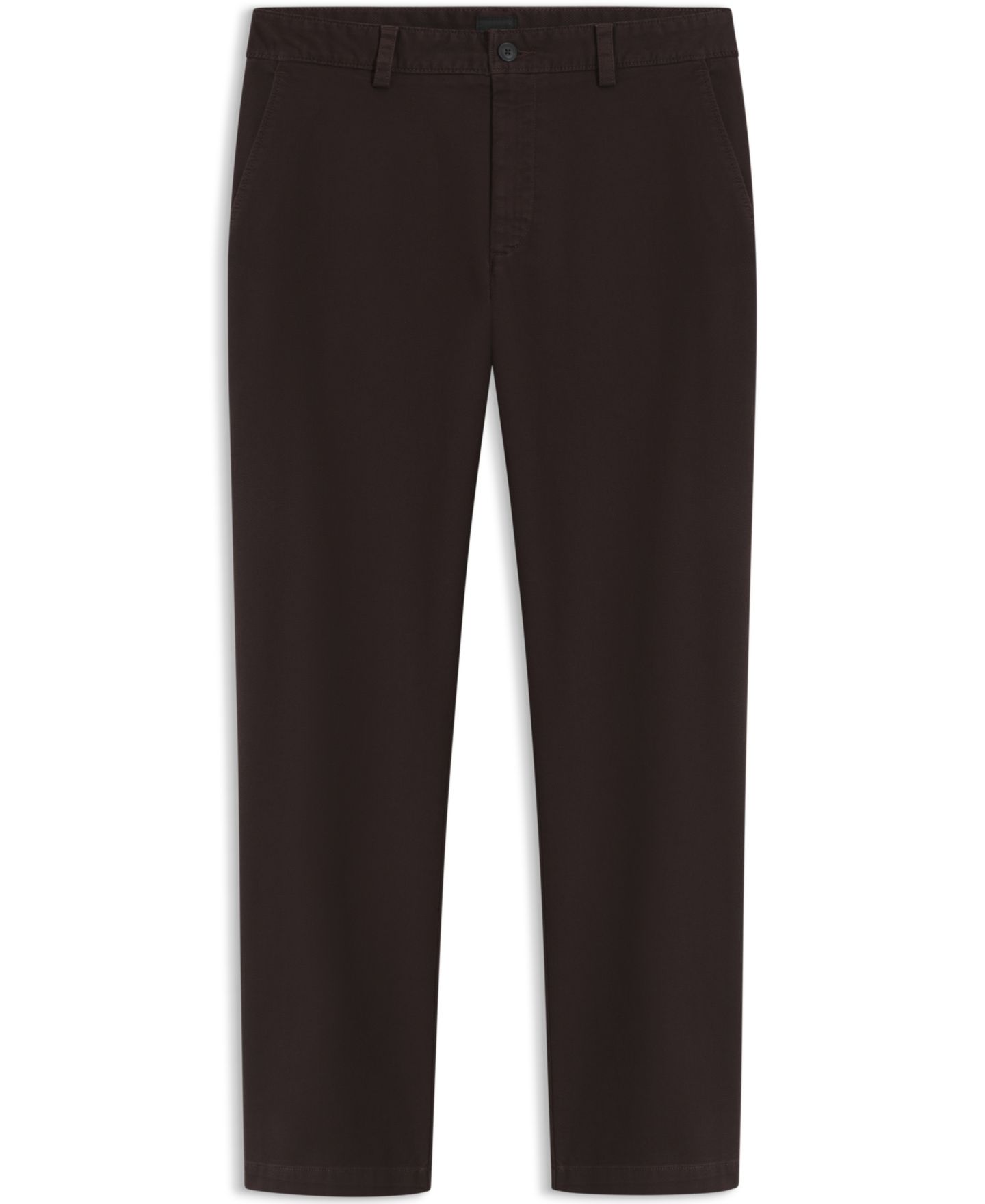 Мужские брюки Hugo Boss Slim-Fit Stretch Straight-Leg Cotton-Blend Chino, цвет: Тёмный коричневый — фото 3